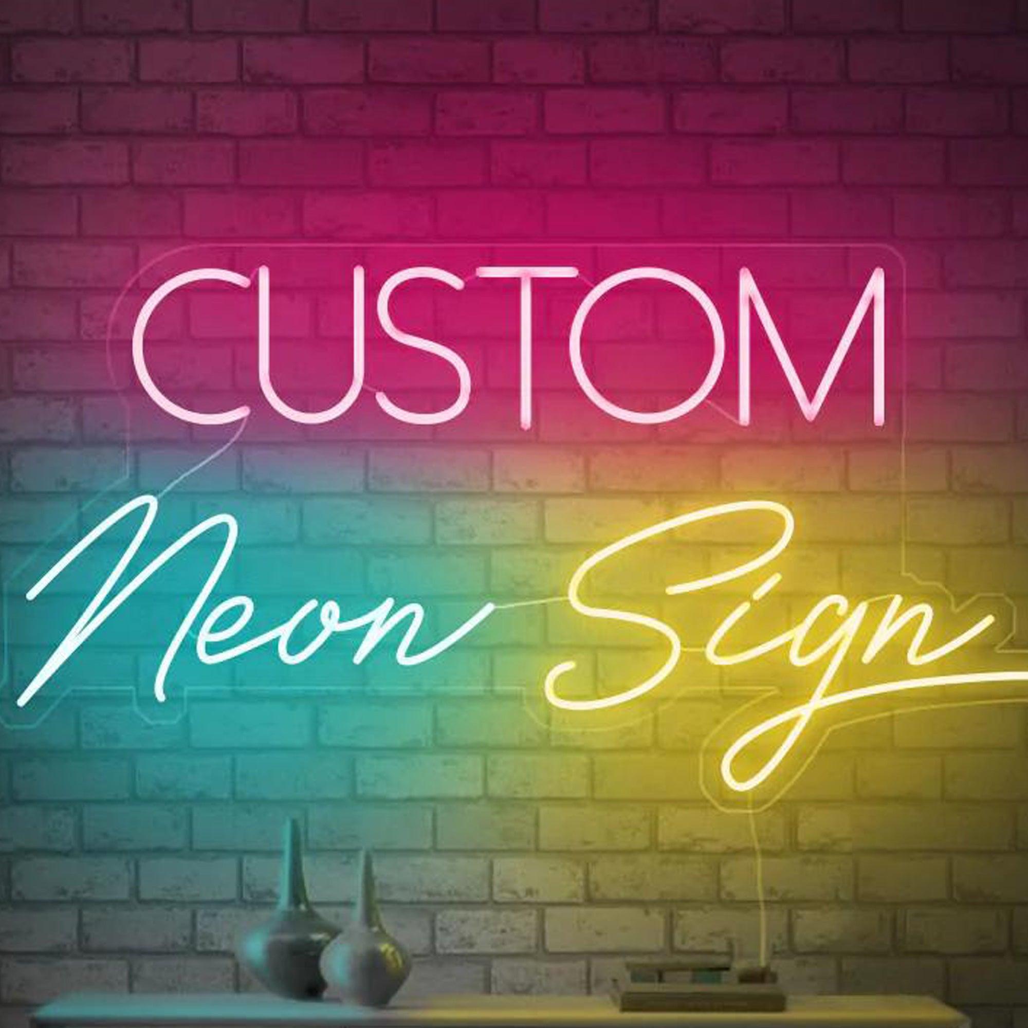 Custom Neon Signs,Personalized Large LED Neon Signs for Wall Decor Bedroom Wedding Birthday Gift Party Bar Shop Logo Decorations Personalized Name Neon Lights Hallweem Decor - CustomizeFactory